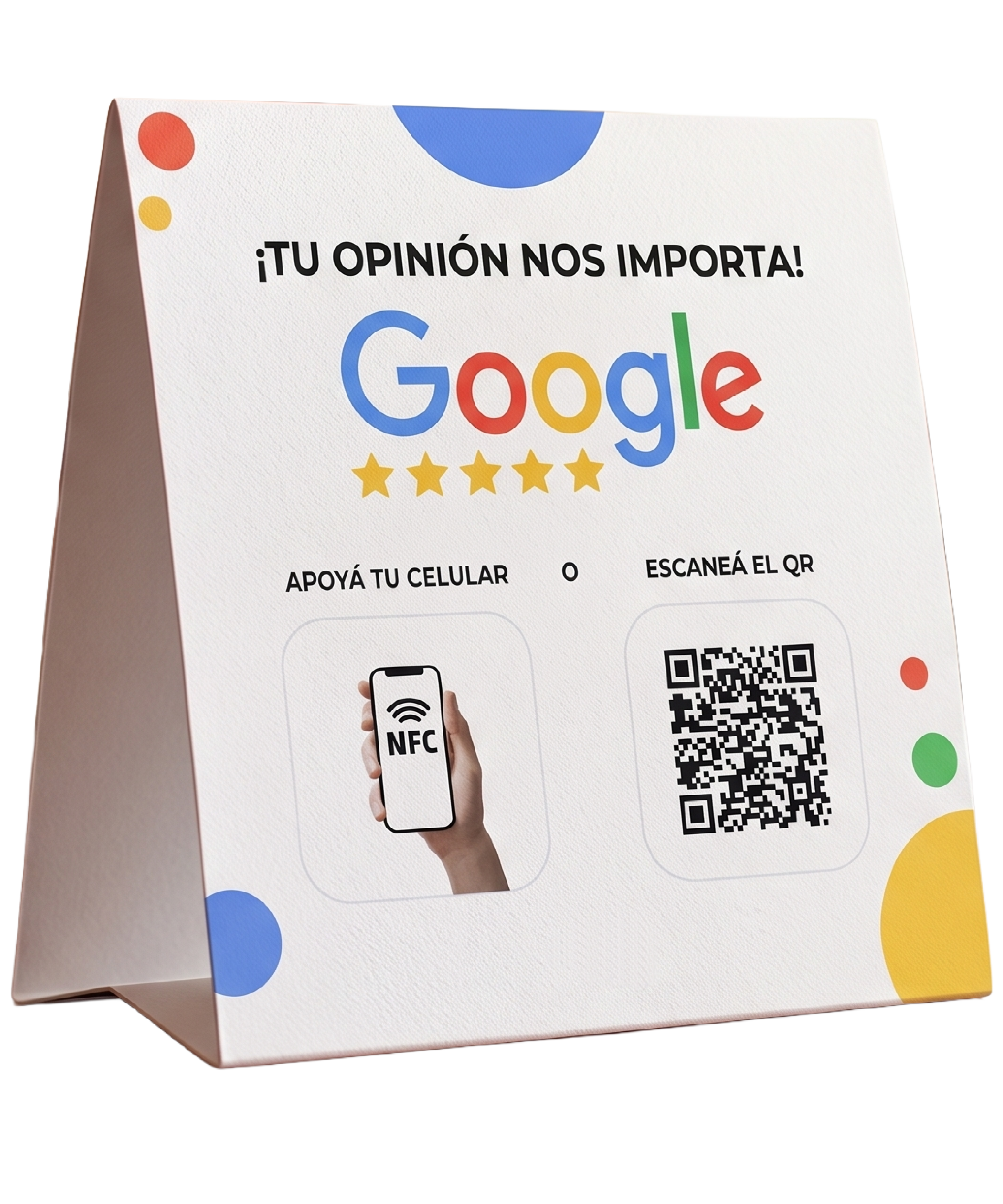 Cartel STAR•TAG con código QR para reseñas
